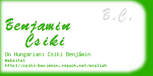 benjamin csiki business card